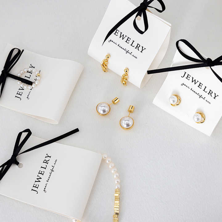 Portable Recycled Custom Necklace Bracelet Paper Packaging Cards