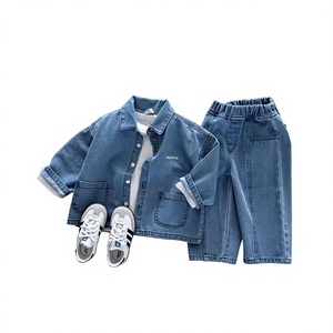 Versión coreana <span class=keywords><strong>de</strong></span> <span class=keywords><strong>gabardina</strong></span> vaquera Ins Purchasing, suave, <span class=keywords><strong>de</strong></span> color liso, nueva colección <span class=keywords><strong>de</strong></span> primavera, holgada, versátil, informal, para niños, niñas y bebés. - Product Image 1