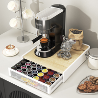 NOUVEAU Support de rangement en métal pour 24 capsules Dolce Gusto, boîte de rangement, support pour machine à café, seau de rangement pour capsules de café, tiroir de rangement