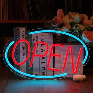 LED neon oval open <b>sign</b> indoor hanging ambient light shop <b>sign</b> wall decoration light entrance indicator luminous <b>sign</b> 5v 12v - Product Image 5