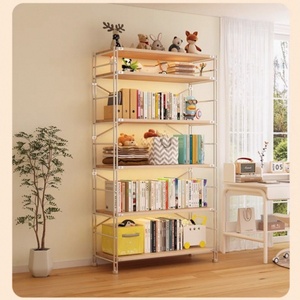 Étagère de cuisine en acier de style japonais avec étagère en bois, structure métallique, meuble de salon pour rangement de fleurs, mobilier de maison - Product Image 6