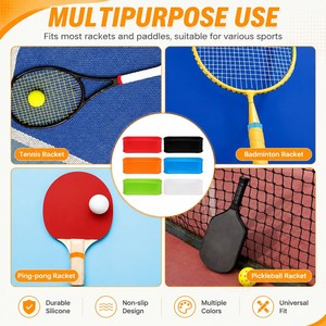 Anello di fissaggio in gomma siliconica all'ingrosso per impugnatura racchette <span class=keywords><strong>da</strong></span> tennis e badminton, accessorio sigillante per overgrip e fascia antisudore - Product Image 6