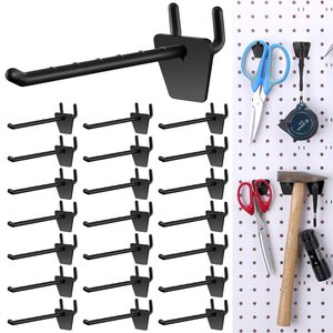 Ganchos de Exhibición para Estanterías de Supermercado de Grado Comercial, Colgadores Metálicos para Tableros de Listones, Acabado Cromado - Product Image 1