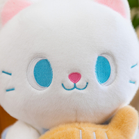 Juguete de Peluche Súper Suave y Adorable, Gato con Forma 3D Sosteniendo un Pez, Alta Calidad, Varios Tamaños, Personalizable, Juguete de Moda