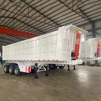 Semi-remorque benne basculante neuve de marque chinoise à 3 essieux, capacité de chargement lourd de 45m³, 70 tonnes, à vendre