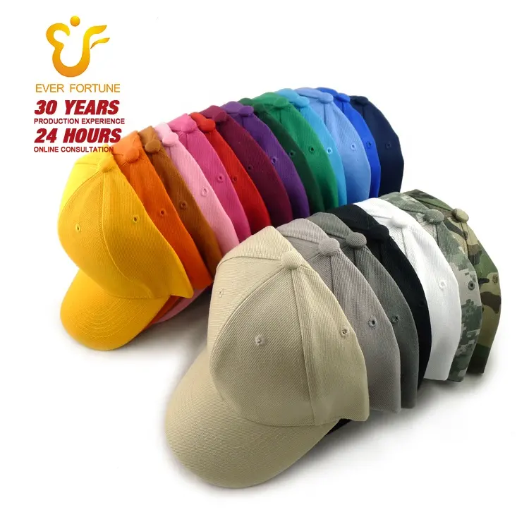 Toptan özel klasik 6 Panel sade beysbol şapkası şapka ayarlanabilir boyutu düz boş düz renk şapka Caps siyah