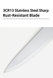 Ensemble de 16 couteaux de cuisine, lames en acier inoxydable aiguisées, manches antidérapants en PP noir, bloc à couteaux en bois avec accessoires pour supermarché - Product Image 3
