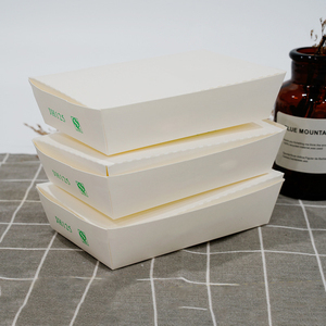 Caja de Almuerzo Desechable de Ángulo Recto, Caja para Empacar Arroz, Contenedor de Comida Rápida, Caja de Papel para Llevar de Cartón Blanco - Product Image 4