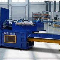 Presse à balles carrées hydraulique horizontale industrielle Longmiao pour déchets de papier, avec moteur à engrenages, compacteur de carton robuste, haute sécurité, grande capacité