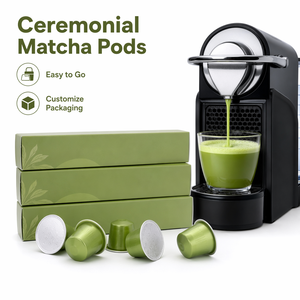 Capsules de thé vert matcha à la <span class=keywords><strong>vanille</strong></span> pour maigrir, compatibles avec les machines à <span class=keywords><strong>café</strong></span> à capsules, marque privée OEM, boîte de 10 unités - Product Image 1