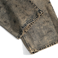 YAXI ODM OEM Jeans Baggy Vintage Personnalisés Effet Délavé Jambe Large Streetwear en Denim pour Hommes
