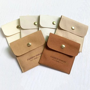Pochette de rangement pour bijoux en microfibre de coton velours de luxe avec logo personnalisé, 8x8 cm, sac de rangement pour bijoux, sac d'emballage - Product Image 5