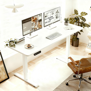 Bureau debout électrique réglable en hauteur, bureau assis-debout avec 4 préréglages de mémoire et port de charge USB, bureau blanc pour le télétravail - Product Image 3