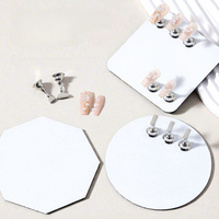 Plateau d'entraînement pour ongles minimaliste en métal (carré/octogonal/rond), support magnétique portable pour présentation d'ongles, porte-pointes d'ongles