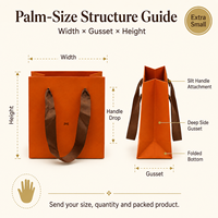 Sac cadeau en papier orange miniature personnalisé avec poignées en ruban pour les cadeaux de mariage, les cadeaux de remerciement pour les invités et les souvenirs de fête