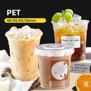 Logotipo personalizado Dia.98mm 12 14 16 18 20 24oz PET transparente desechable leche té hielo café jugo vaso de plástico con <span class=keywords><strong>tapa</strong></span> - Product Image 3