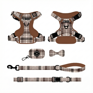 Kalung dan Tali Anjing Ramah Lingkungan, Lembut, Nyaman, dari Logam Aluminium Alloy, Set Harness dan Tali Anjing Custom, Desain Anti Tarik - Product Image 1