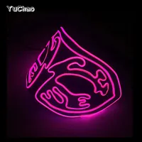 Masque LED Lumineux Demi-Visage pour Femme – Décoration Néon pour Bal Masqué, Danse et Accessoires de Costume d'Halloween