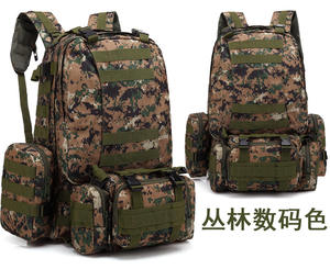 Large Capacity 55L Tactical <b>Backpack</b> Outdoor Camping <b>Hiking</b> Waterproof Molle Camouflage PVC Anti-theft Mesh Shoulder Strap - Product Image 2