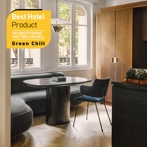 Lit en bois au design moderne, mobilier de chambre d'hôtel, équipement personnalisé assorti pour appartement de luxe Marriott, chambre d'hôtes cinq étoiles - Product Image 1