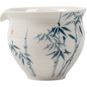 Guanlan Hand-Painted Blue Bamboo Porcelain Fair Cup Round Kung Fu <b>Tea</b> <b>Set</b> Household <b>Tea</b> Dispenser Evening Cup - Product Image 5