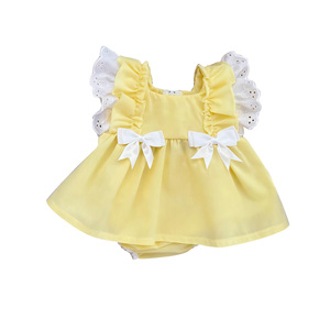 Vestido Romper de Burbujas para Bebé, Color Sólido, Bonito y Colorido, con Volantes, Venta al por Mayor, Ropa para Recién Nacidas - Product Image 3