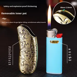 J6 Banana Gold pour étui de <span class=keywords><strong>briquet</strong></span> en métal, carburant au butane, cadeau d'affaires, vente en gros - Product Image 5