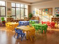 Ensemble de meubles pour enfants, bureaux et chaises durables en métal et en plastique, salle de classe de maternelle, autres meubles scolaires