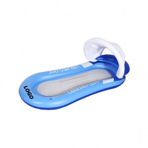 Transat gonflable pliable rayé pour piscine, hamac flottant pour adultes - Product Image 2