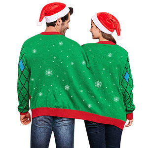 <span class=keywords><strong>Pull</strong></span> de Noël <span class=keywords><strong>moche</strong></span> pour deux personnes, en tricot double, col rond, 100% coton, personnalisé par Nanteng, OEM, drôle, Père Noël - Product Image 2