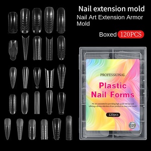 120 Uds. Formas de extensión de <span class=keywords><strong>uñas</strong></span> de curado rápido reutilizables <span class=keywords><strong>para</strong></span> acrílico/Gel cristal esculpir estilo francés puntas sin papel en caja <span class=keywords><strong>para</strong></span> dedos - Product Image 5