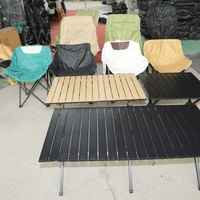 Table pliante moderne en alliage d'aluminium pour l'extérieur, ultra-légère, portable, pour le camping, le pique-nique, le barbecue, réglable en hauteur, meuble de rangement