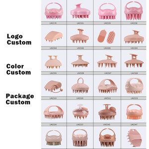 Private logo Hair Scalp Massager Scrubber Full Silicone Scalp Head Massage Shampoo <b>Brush</b> for Hair Growth - Product Image 5