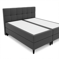 Ensemble de lit moderne européen avec sommier tapissé en tissu, base de lit continentale avec tête de lit capitonnée / sommier sur mesure pour hôtel
