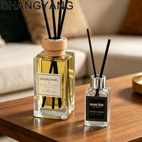 Bouteilles de diffuseur à roseaux en verre carrées de luxe vides de 100 ml, 200 ml, 250 ml avec pulvérisateur à pompe, sérigraphie et boîte personnalisée