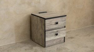 Mesita de noche de dormitorio de tablero de partículas moderno de Venta caliente con cajones Venta directa de fábrica - Product Image 3