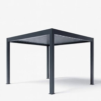 Gazebo de plage en aluminium avec éclairage LED - Lames orientables motorisées - Taille personnalisée - Durable, imperméable, résistant au vent, protection UV, respectueux de l'environnement