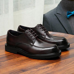 Chaussures décontractées d'affaires en cuir véritable à bout pointu pour hommes, style britannique, respirantes et légères, collection automne - Product Image 5