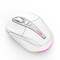 Mouse nirkabel lampu latar LED Logo kustom 2.4G, Mouse komputer ergonomis dengan penerima USB dan baterai dapat diisi ulang
