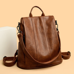 Bags Women 2025 Fashion Genuine Leather Backpack Casual Large Capacity College Wind Travel Student Bag Mummy Bag <strong>Handbag</strong> - Product Image 1