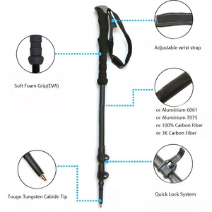İskandinav Ultralight Trekking Teleskopik Batonları Yürüyüş ve Doğa Yürüyüşü için Katlanabilir Mantar Saplı Çekme İpli Kilitlenebilir Kauçuk Uçlu Açık Hava Batonları - Product Image 4