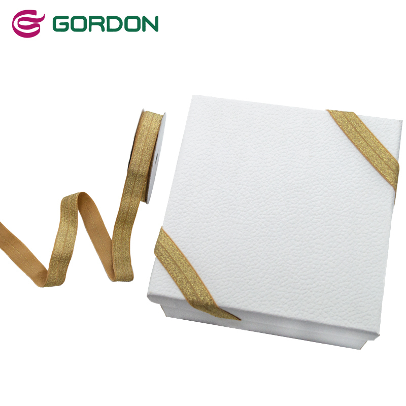 Gordon Ribbons Gold Stretch Ribbon With Shiny Glitter Stretchable Elastic Ruban Tape for Gift Box Wrapping