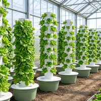 Tour de culture modulaire hydroaéroponique pyramidal compatible IoT pour usage domestique et agricole, état d'occasion avec pompe comme composant central