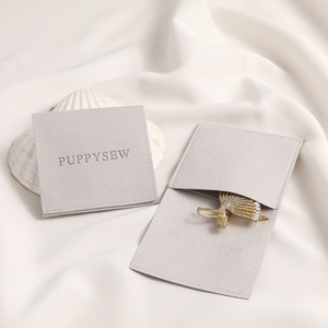 PUPPYSEWJewelry Pouch Bag Microfiber Jewelry <b>Envelope</b> Pouch Earrings Necklace Bracelet Packing Suede Storage Bag With Logo - Product Image 3