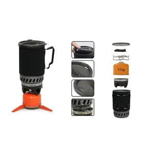 Backpacking và cắm trại bếp hệ thống ngoài trời Propane nấu ăn bánh nồi di động máy bay phản lực Burner Set