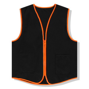 Gilet da lavoro Design personalizzato uniforme per eventi di attività gilet con cerniera volontari del supermercato con tasche in blu Navy - Product Image 6