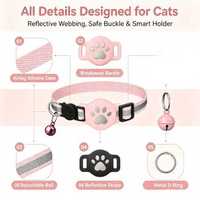 Collier GPS pour animaux de compagnie, localisateur de chat, suivi Bluetooth, sangle de cou réfléchissante, étanche pour chats