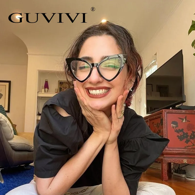 GUVIVI Vintage Cat Eye Optische Brille Frauen Männer Brillen rahmen Transparente Linse Optischer Rahmen