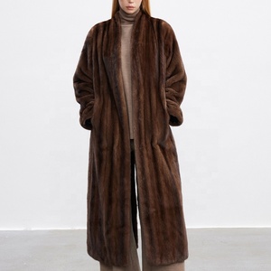 Abrigo Largo de Piel Sintética Ecológica para Mujer Boying - Parka Tejida con Cuello en V (Inspirado en Visón Genuino) Abrigo de Piel Sintética - Product Image 5