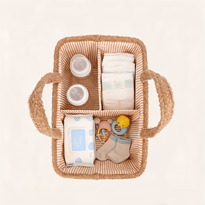 Cesta de Almacenamiento Multifuncional Cuadrada Vintage, Bolsa de Mano, Organizador de Pañales para Bebé con Asa - Product Image 3
